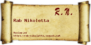 Rab Nikoletta névjegykártya